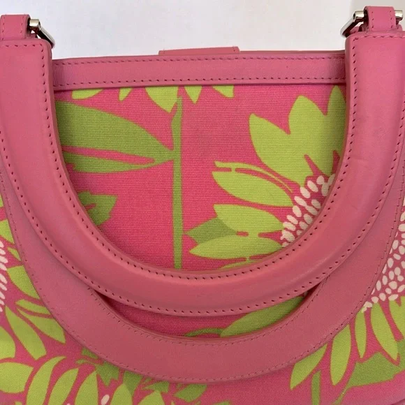 RARE!  Lilly Pulitzer Small Tote Hit Pink Sunflower Pattern-Circa 1990’s - Picture 7 of 16